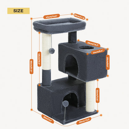 Cat Tree for Large Cats Cat Tower for Indoor Cats up to 10Kg with 2 Large Condos Cat Scratching Posts and Large Cat Perch