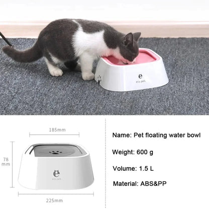 Dog Drinking Water Bowl Floating Non-Wetting Mouth Cat Bowl without Spill Drinking Water Dispenser ABS Plastic Dog Bowl
