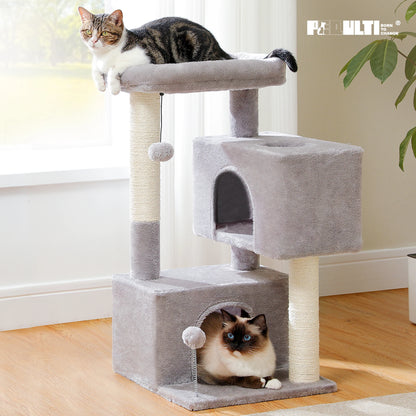 Cat Tree for Large Cats Cat Tower for Indoor Cats up to 10Kg with 2 Large Condos Cat Scratching Posts and Large Cat Perch