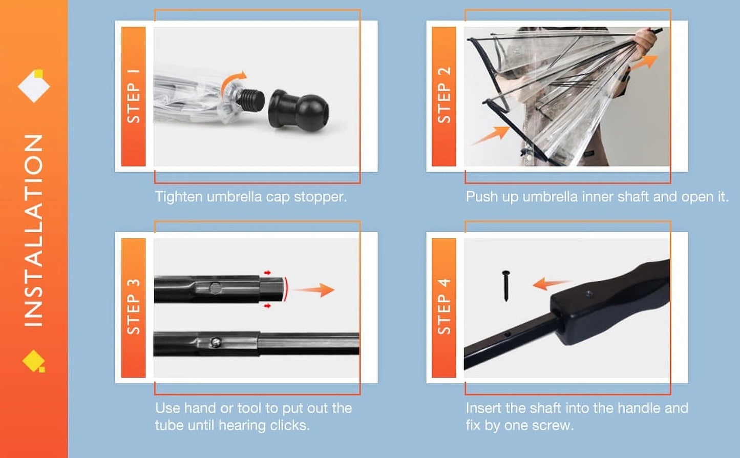 Dog Umbrella Adjustable Doggy Umbrella Chains Rainproof Snowproof for Puppy - Clear