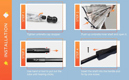 Dog Umbrella Adjustable Doggy Umbrella Chains Rainproof Snowproof for Puppy - Clear